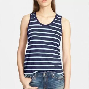 Rag & Bone Women’s Jean Cast Blue & White Stripe Cotton Tank Size Small